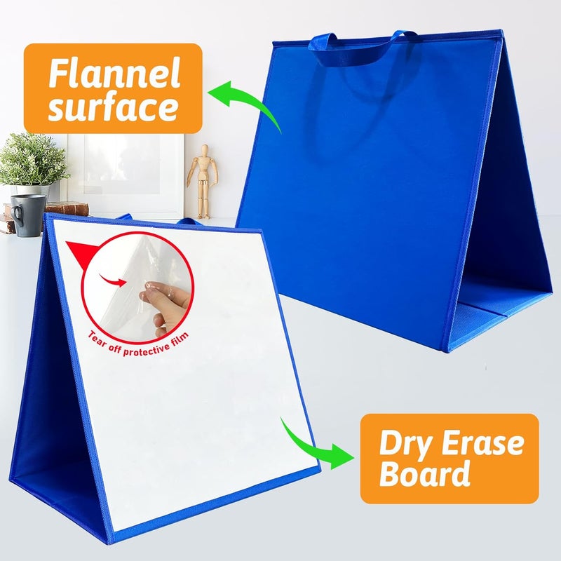 PENGFULL Felt Flannel Board/Dry Erase White Board for Toddlers,17.3 * 17.3in,Double-Sided,Folding,Standing,for Wall,Classroom,Preschool,Kiddie Corner,Interactive,Gifts for Kid - Image 2